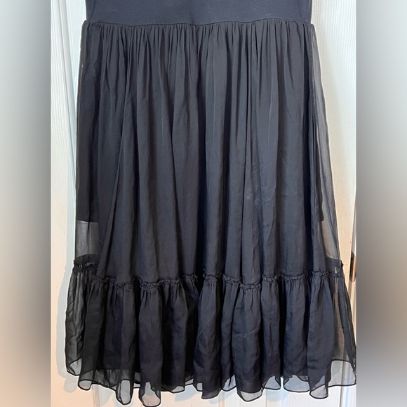 DKNY Black Silk and Cotton Dress Size Large - Picture 4 of 8